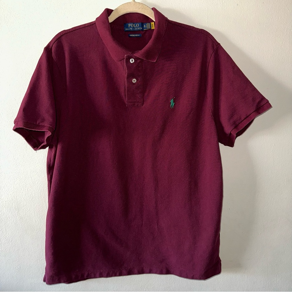 Polo by Ralph Lauren Maroon with Green Pony Size: XL